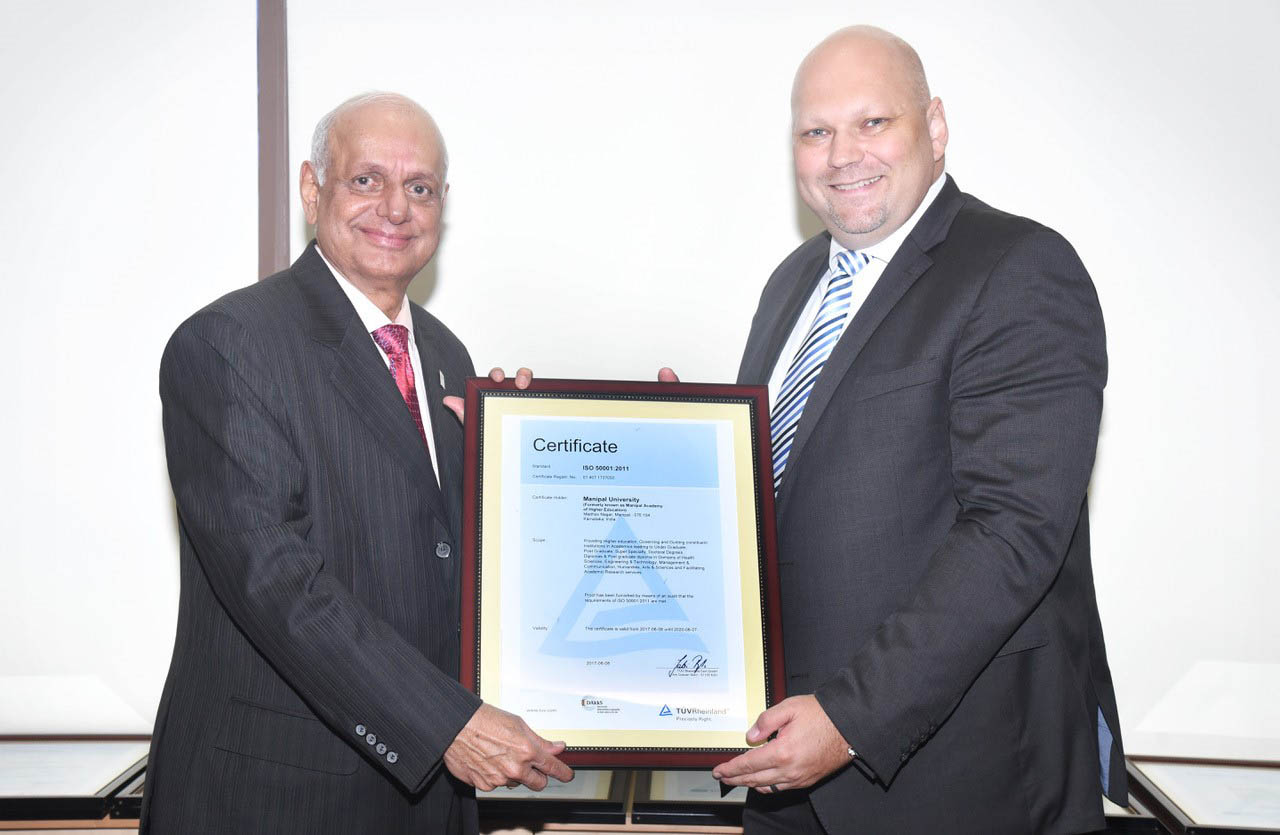 ಐಎಸ್‌ಓ 50001 ಸಾಧಿಸಿದ ಮಣಿಪಾಲ ವಿವಿ